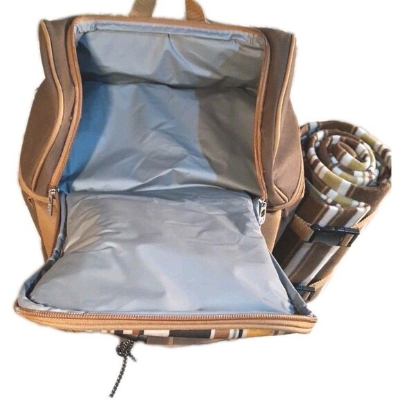 Hap Tim Picnic Basket Backpack for 2 Person with 2 Insulated Cooler Compartme... - Picture 4 of 7